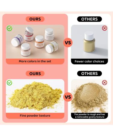 WWTOP Edible Glitter - 6 Colors Powder for Drinks & Desserts | Gold Rose Gold Pearl Orange Purple Red | Perfect for Cakes Chocolates & Cocktails - Buy Online on GoSupps.com