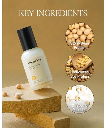 About Me Glycine Soybean Core Serum - 13 Peptides + Soy Protein Firming Serum Lightweight Emulsion for Fine Lines & Elasticity Squalane Niacinamide Ceramide NP All Skin Types 1.69 oz (50ml) - Buy Online on GoSupps.com