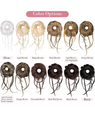 REECHO Super Long Messy Bun Hair Piece in Dark Chocolate Brown - Curly Wavy Updo Hair Extension for Women | Elastic Hair Band Scrunchie Accessory - Buy Online on GoSupps.com