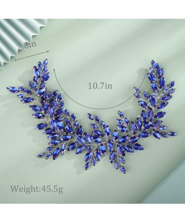 Kercisbeauty Wedding Bridal Something Blue Crystal Headband Rhinestones Silver Hair Piece for Women Girls Updo Hair Jewelry (Blue) - Buy Online on GoSupps.com