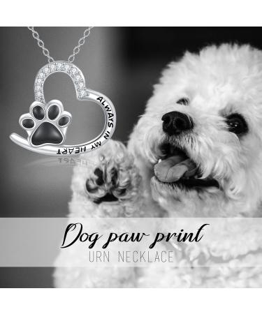 VONALA DOLA 925 Sterling Silver Pet Ash Necklace | Memorial Jewelry for Dog & Cat Lovers | Cross/Paws Design Gift - Buy Online on GoSupps.com