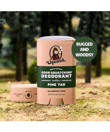 Dr. Squatch Natural Deodorant for Men 3 Pack Pine Tar Odor-Squatching Men's Deodorant Aluminum Free (2.65 oz 3 Pack) - Buy Online on GoSupps.com