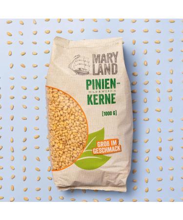 Maryland Pine Nuts 1kg Storage Pack - Natural Vegan No Additives & Artificial Flavors - Enjoy 1kg of Premium Pine Nuts - Buy Online on GoSupps.com