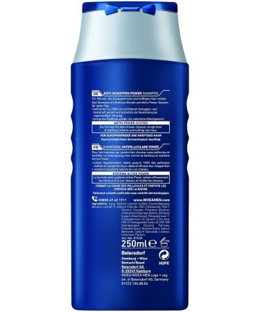 NIVEA MEN Anti-Schuppen Power Shampoo 250ml - Effektives Haarshampoo mit Bambus-Extrakt | 100% Schuppenfrei Pflege f r M nner - Jetzt international versandbereit - Buy Online on GoSupps.com