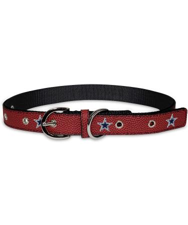 NFL Dallas Cowboys Tough Leather Pet Collar - Large (DAL-3081-LG) | Limited Edition Heavy-Duty Dog Collar for Strongest Support - Buy Online on GoSupps.com