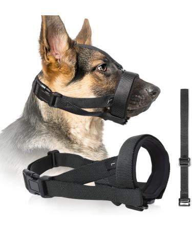 Heele Adjustable Dog Muzzle with Headband - No Rubbing Bite Prevention for Large Dogs XL (1 Pack) - Black - Buy Online on GoSupps.com