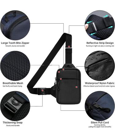 Hatriel Waterproof Sling Chest Crossbody Bag - Lightweight Shoulder Backpack for Men & Women - Ideal for Hiking Cycling & Travel (Black) - Buy Online on GoSupps.com