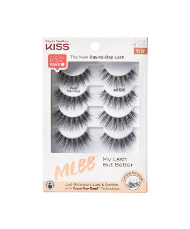 KISS My Lash But Better Fake Eyelashes Multipack Well Blended 4-Pair Pack Invisible Lightweight Reusable Contact Lens Friendly Voluminous Comfortable | 8 Total - Buy Online on GoSupps.com