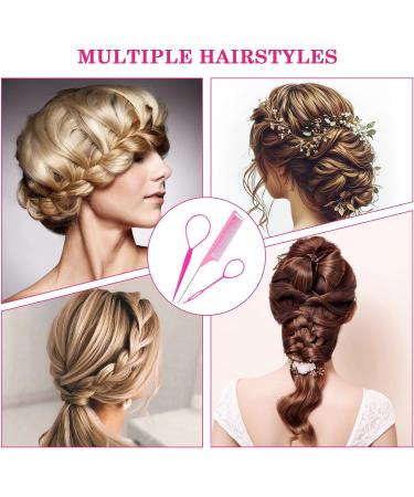 Sularpek 3pcs Topsy Tail Hair Tool Set - Pink Looping Hair Styling Kit with Comb - Ideal for French Braids & Creative Hairstyles - Buy Online on GoSupps.com