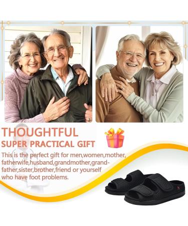 Buy Women s Diabetic Shoes | Extra Wide Open Toe Sandals for Comfort & Support - Adjustable Magic Stickers for Swollen Arthritic and Deformed Feet - Black Size 9 Men - Buy Online on GoSupps.com