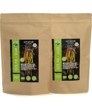 Organic Mesquite Powder (250g) Caramel Flavored, Gluten-Free, Vegan, 100% Natural | Lab-Tested, Certified Organic Farming | 8.8oz Pack - Buy Online on GoSupps.com