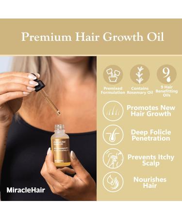 Premium Hair Growth Oil + Scalp Derma Roller & Massager | UK Brand | Rosemary, Castor, Peppermint, Ginger, Tea Tree & Lavender Oil | Hair Growth, Thickening & Loss Prevention | 30ml - Buy Online on GoSupps.com
