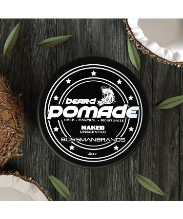 Bossman Hair & Beard Pomade - Moisturizing with Long Hold - Men's Styling Product (Unscented) - Buy Online on GoSupps.com