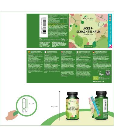 Horsetail Organic | French Extraction | 1000 mg Superior Extract (5:1) | Organic Silicon for Hair + Circulation + Skin | No Additives | 90 Capsules | Vegan | Vegavero  - Buy Online on GoSupps.com