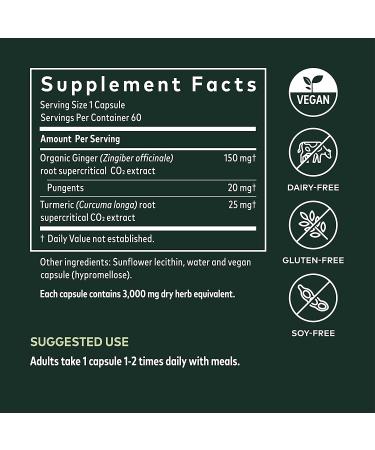 Gaia Herbs Ginger Supreme 60 Vegan Liquid Phyto-Caps - Buy Online on GoSupps.com