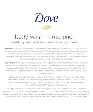 Dove Mixed Body Wash Pack - Nourishing Cleanser for Soft Skin, 4 Count - Buy Online on GoSupps.com