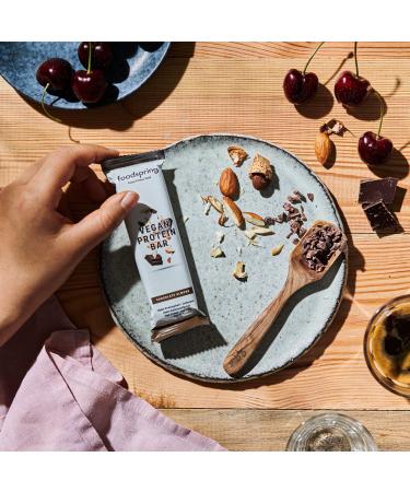 Foodspring Vegan Protein Bar 12 Pack - Chocolate Almond Herbal Formula Low Sugar High Protein - Buy Online on GoSupps.com
