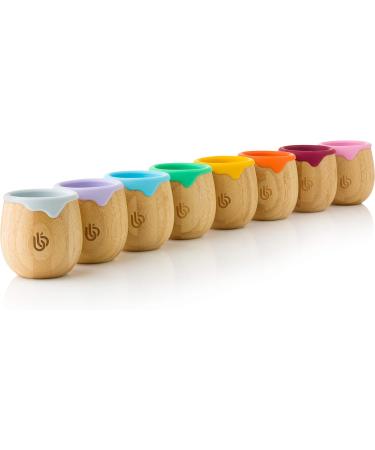Organic Bamboo Toddler Sippy Cup - 150ml Silicone Drip Rim for Teeth Protection - Eco-Friendly Transition Cup (Lilac) - Buy Online on GoSupps.com