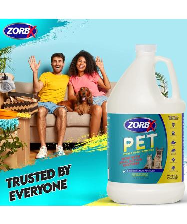 ZORBX Pet Stain and Odor Eliminator - Natural Enzymes Neutralize Strong Pet Odors | 128oz Carpet Cleaner Spray - Buy Online on GoSupps.com