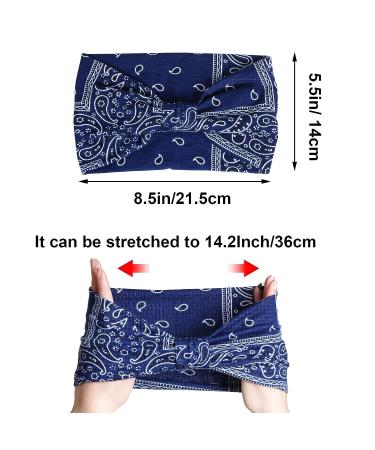 Yymobt 3-Piece Boho Wide Headbands for Women - Non Slip Knot Hairband for Yoga, Sports, Gym - Buy Online on GoSupps.com