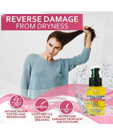 Apple Cider Vinegar Hair Serum Oil | Anti-Frizz Treatment & Scalp Repair | Moisturizer for All Hair Types Dry & Damaged Hair Solution - Buy Online on GoSupps.com