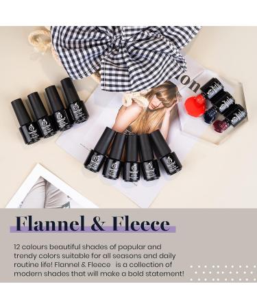 Beetles 12 Pcs Gel Nail Polish Set in Flannel & Fleece Nude Pink Burgundy Red Glitter - Christmas Nail Art Kit with Orange, Dark Blue, Green Colors - Buy Online on GoSupps.com
