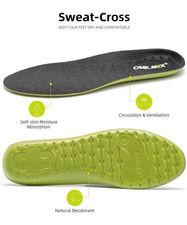 Memory Foam Insoles for Men Women - Air-Cross Replacement Shoe Inserts - Shock Absorbing Cushion Insoles for Foot Pain Relief - Black - Size 42EUR/US M 8.5/W 9.5 - Buy Online on GoSupps.com