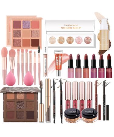 Chseo Make-Up Set | Complete Cosmetics Gift Set for Face Eyes & Lips - Eyeshadow Lip Gloss Concealer Lipstick & More - Buy Online on GoSupps.com