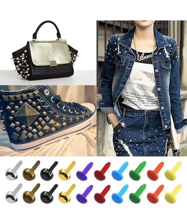 Swpeet 1000Pcs 10 Colors and 2 Typles 8 x 14mm/15mm Round and Mushroom Metal Head Paper Fasteners Brads and Plate Bottom Stud Bag Feet Assortment Kit for Scrapbooking and Clothing Shoes Making - Buy Online on GoSupps.com