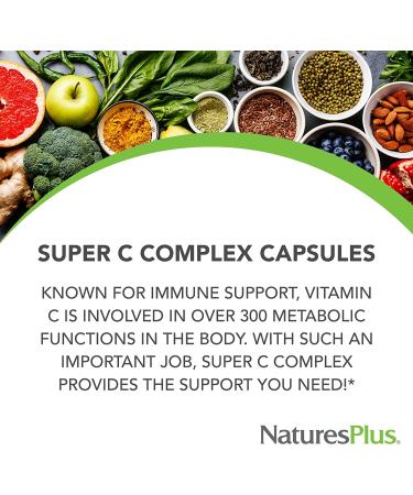 Nature's Plus Super C Complex - 180 Vegetarian Capsules for Immune Support - Buy Online on GoSupps.com
