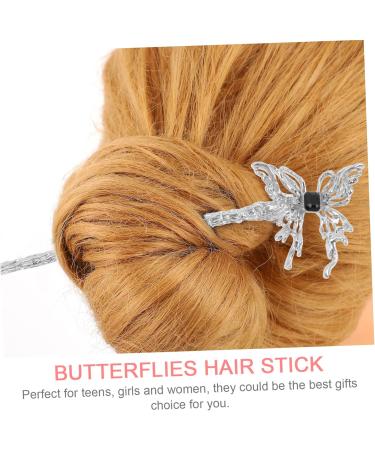 FRCOLOR Butterfly Hairpin Wooden Decoration Cosplay Accessories Chinese Hemfu Hair Sticks Wooden Butterfly Hair Stick Retro Hair Fork Women Headpiece Bun Hair Holder Hair Accessories - Buy Online on GoSupps.com
