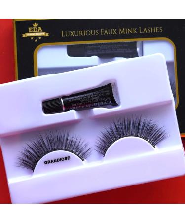 Buy GRANDIOSE 3D Faux Mink False Eyelashes - Natural Look Full Volume & Extra Long Eyelash Extensions | Eye-Lifting Cat Eye Effect | Vegan & Cruelty-Free - Ship Internationally - Buy Online on GoSupps.com