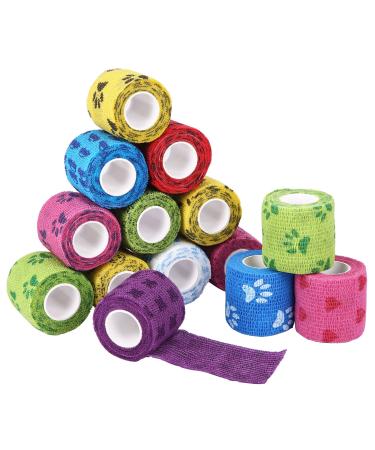Unideal 14 roles self -adhering association elastic cohesive adhesive bandage 12 patterns convenient and breathable self -adhesive bandage for pet care and sports protection (5cm * 4.5m) - Buy Online on GoSupps.com