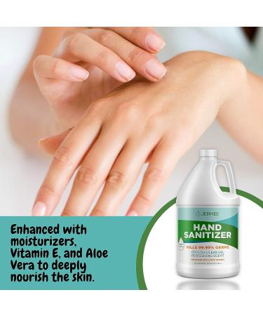 JERMEE 70% Alcohol Hand Sanitizer Gel - 1 Gallon | Kills 99.99% Germs | Vitamin E & Aloe Vera | Made in USA - Buy Online on GoSupps.com