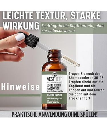 Aesthete - Hair Loss Lotion for Men and Women - 98% Natural with Glutamine Hops + Caffeine - Stimulating Treatment for Brittle and Damaged Hair - 100ml  - Buy Online on GoSupps.com