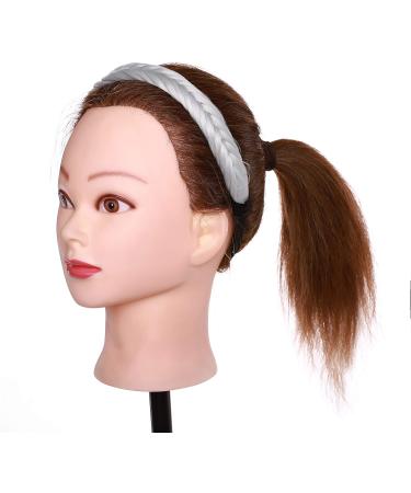 Synthetic Hair Plaited Headband Fishtail Elastic Hair Band Braid Headwear Hair Scrunchie Headband For Girls Women Accessories Fluffy Silver Grey - Buy Online on GoSupps.com