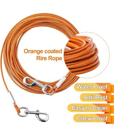 Tie Out Cable for Dogs Dog Runner Cable Dog Run Trolley Tie Out Cable Dog Chains for Outside Yard (Orange 120lbs 20ft) Orange 120Ibs 20ft - Buy Online on GoSupps.com
