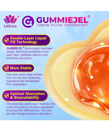 L-MethylFolate 15mg 7.5mg & B12 1000 mcg Gummies, Methylated B Complex + TMG, Magnesium, Choline - Active 5-MTHF(B9) + Methyl B12, B6, Multivitamin - Support Methylation, Cognition, Mood, Sugar Free 60 Count (Pack of 1) - Buy Online on GoSupps.com