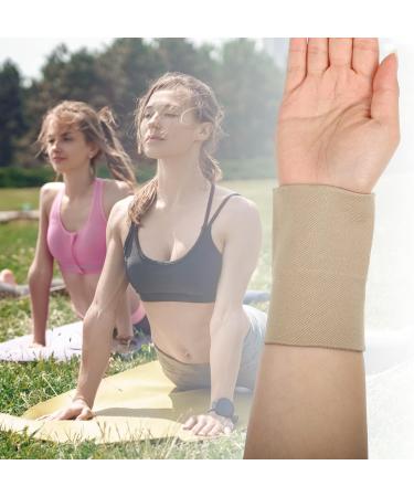 Buy VOCOSTE Wrist Bands - Compression Sleeves for Support | Elastic Thin Brace for Men & Women - XL Beige - International Shipping Available - Buy Online on GoSupps.com