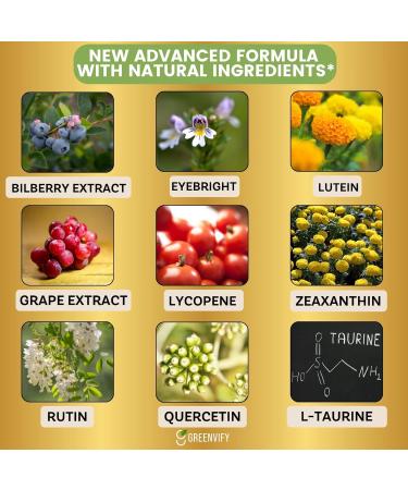 GREENVIFY LuminEye MAX Eye Health Supplement 60 Veggie Capsules with Lutein Bilberry Extract 24 Premium Ingredients Maximum Strength Vision Support (1) - Buy Online on GoSupps.com