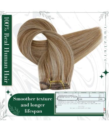 Runature Seamless Clip-In Real Hair Extensions - Blonde & Dark Blonde | 35cm (14 inch) | 50g - 3 Pieces | #10P16 - Buy Online on GoSupps.com