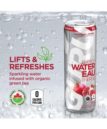 GURU Energy Sparkling Water Mix Pack | 0 Calories | Sugar Free | Certified Organic | 100mg Caffeine | Naturally Sweetened | 355ml (Pack of 24) (24 Pack Pomegranate) - Buy Online on GoSupps.com
