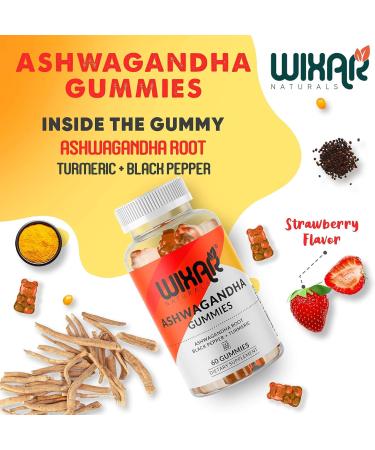 Wixar Naturals Ashwagandha Gummies with Turmeric & Black Pepper Extract - 60 Herbal Gummies - Buy Online on GoSupps.com
