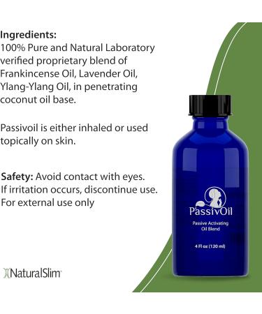 NaturalSlim PassivOil | Therapeutic Essential Oil Blend for Relaxation & Sleep | High Purity Lavender Frankincense Ylang-Ylang & Coconut Oil | 120 ml - Buy Online on GoSupps.com