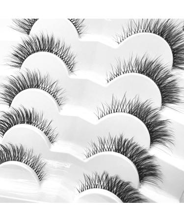 Girapanda Cat Eye False Eyelashes 3D Faux Mink Wispy Short 12mm - Pack of 7 Pairs - Buy Online on GoSupps.com