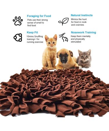 IEUMLER Sniffing Carpet Training Mat for Dogs & Cats - 45x45cm Brown | Sniffing Ceiling Feed Mat for Pet Smell Training - Buy Online on GoSupps.com