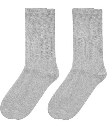 Falari 2-Pack Women Diabetic Socks 9-11 Crew Height - Grey | Soft Breathable Cotton, Non Binding Top for Diabetes, Edema, Circulatory Issues - Buy Online on GoSupps.com