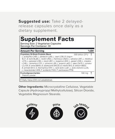 Toniiq 200 Billion CFU Probiotic Supplement 30 Verified Third-Party Tested Strains - Fully Shelf-Stable Probiotics Formula with Prebiotic Blend - Extended Release Capsules 60 Count (Pack of 1) - Buy Online on GoSupps.com