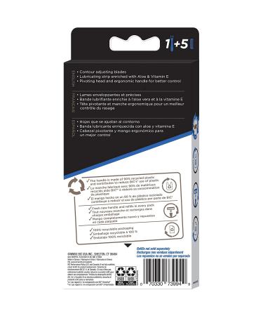 BIC Flex 3 Hybrid Men's 3-Blade Disposable Razor - Smooth & Comfortable Shave, 1 Handle & 5 Cartridges - Buy Online on GoSupps.com