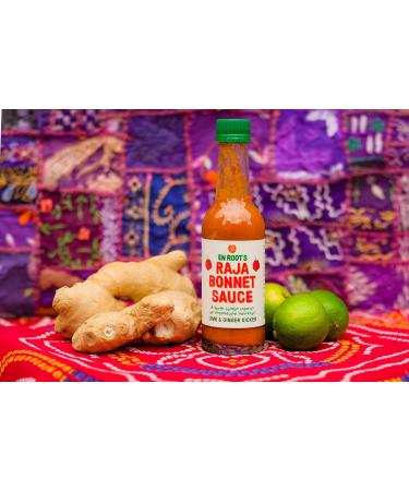 Lime and Ginger Kicker | Raja Bonnet Hot Sauce | Scotch Bonnet Pepper Turmeric Lime Ginger | Zesty Ayurvedic | 250mL | Wraps Salads Marinades - Buy Online on GoSupps.com